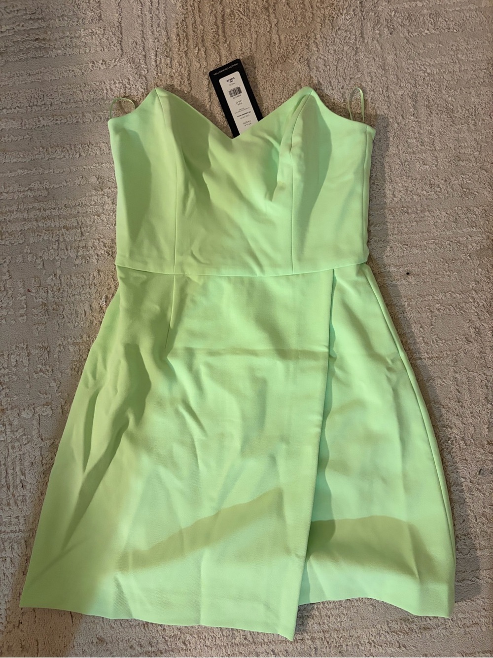 French Connection Strapless Sweetheart Mini Dress in Light Green